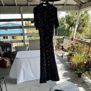 Liz Claiborne Navy Floral Maxi Dress - Size 12